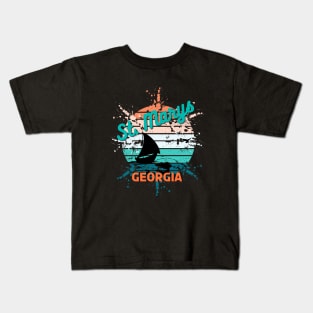 St. Marys Georgia Retro Vintage Exploding Sunset Kids T-Shirt